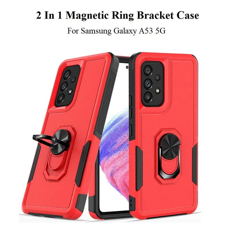 

2 In 1 TPU+PC Anti-drop Phone Case New Style Car Magnetic Ring Protective Cover For Samsung Galaxy A32 A52 A33 A53 A73 5G S22