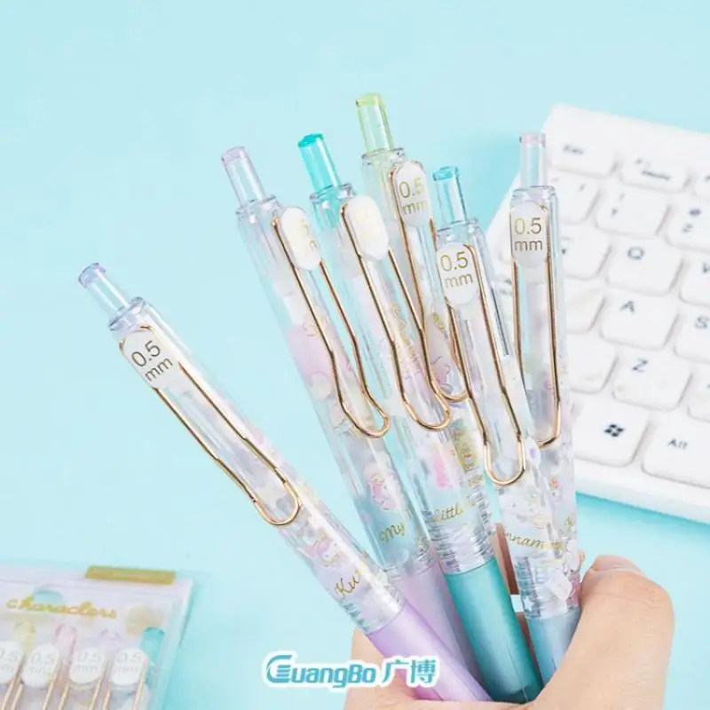 Канцтовары Sanrio черная Желейная ручка аксессуары Hello Kitty Cinnamoroll мультяшный пресс