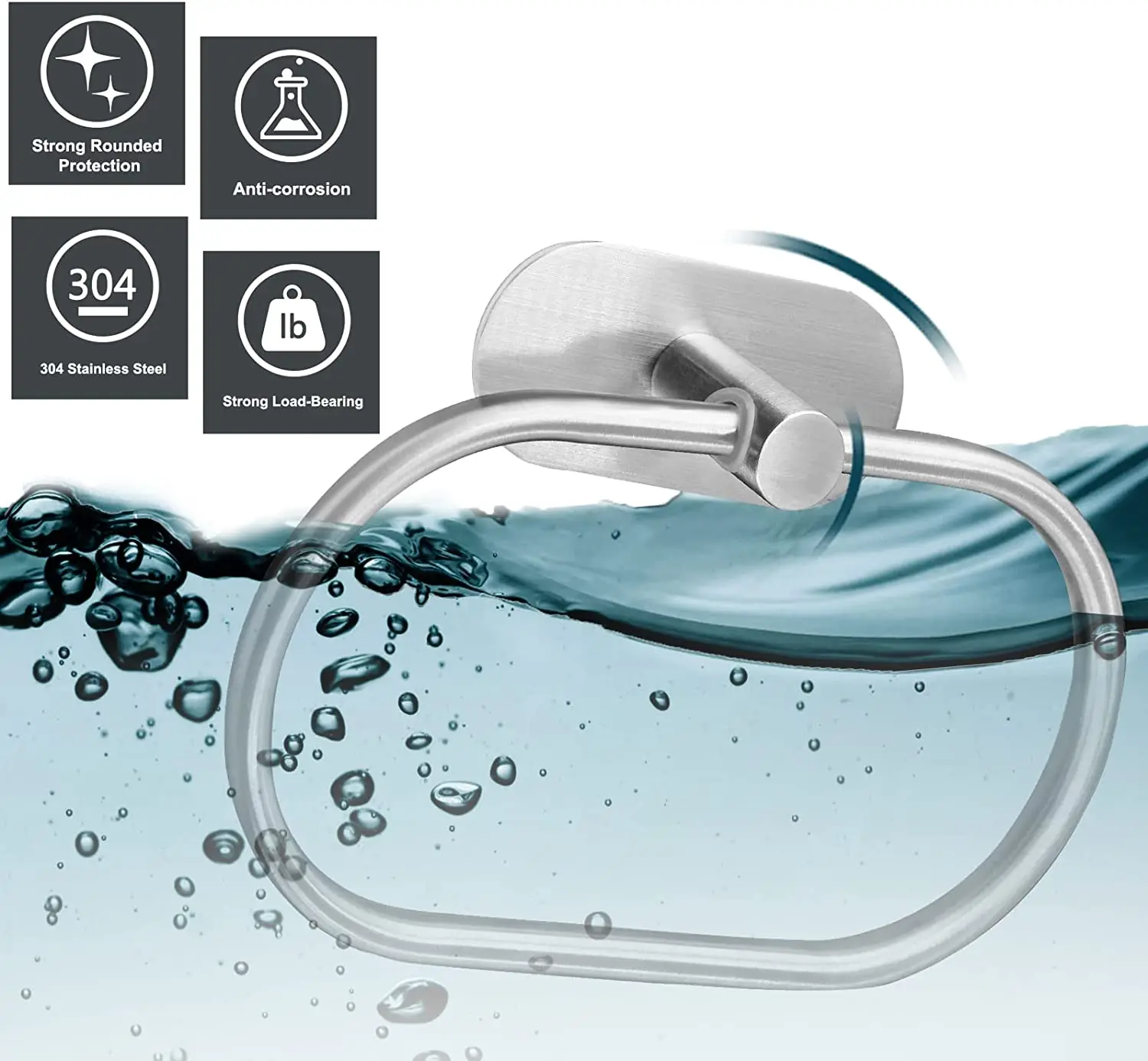 

Stainless Steel Bathroom Towel Ring Chrome Towel Holder Round Towel Ring Free Nail Bath Towel Rack Bathroom Accessories