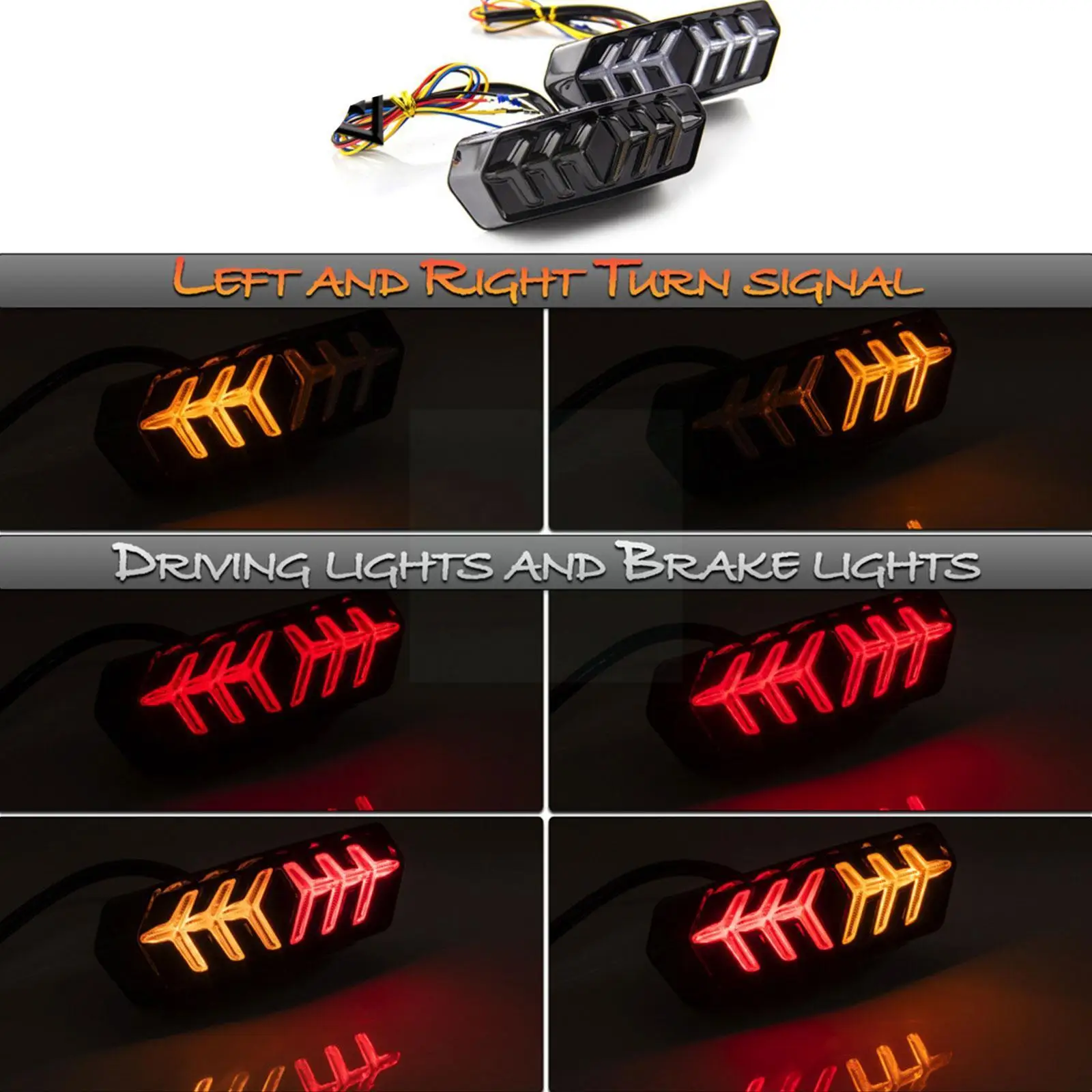 

Motorcycle Brake Light Fishbone-shaped Water Steering Signals Lamp Suitable For Honda MSX125 CBR650F CTX700 X5G9