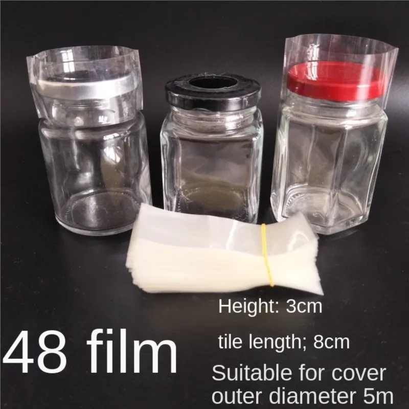 

200pcs Pvc Transparant Heat Shrink Bands For Glass Bottles Caps, water proof Sealing Film D50mm Height 30mm Laid flat Wide 82mm