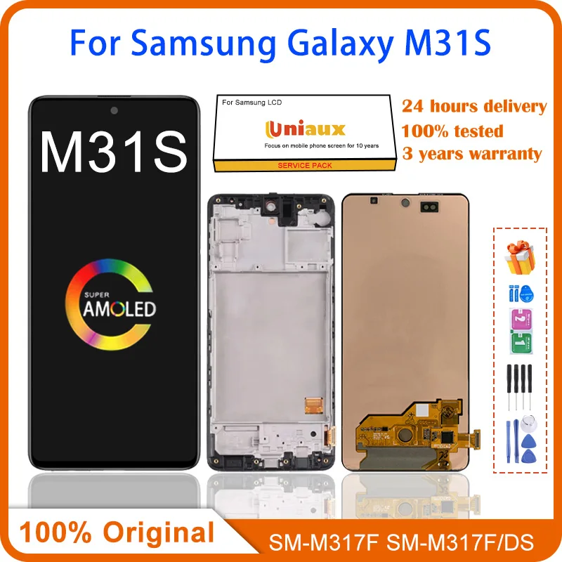 ЖК-дисплей AMOLED 6,5 дюйма для Samsung Galaxy M31S M317, сенсорный экран с дигитайзером в сборе, детали для Samsung M317F, экран дисплея
