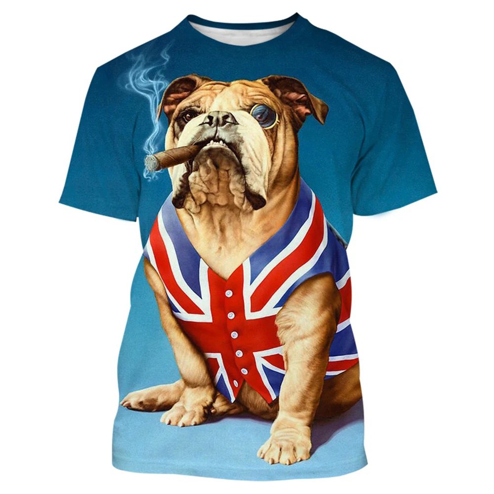 

Summer French Bulldog 3D Print T Shirt Men Women O Neck Short Sleeve Harajuku Street Casual Fashion Oversized Top