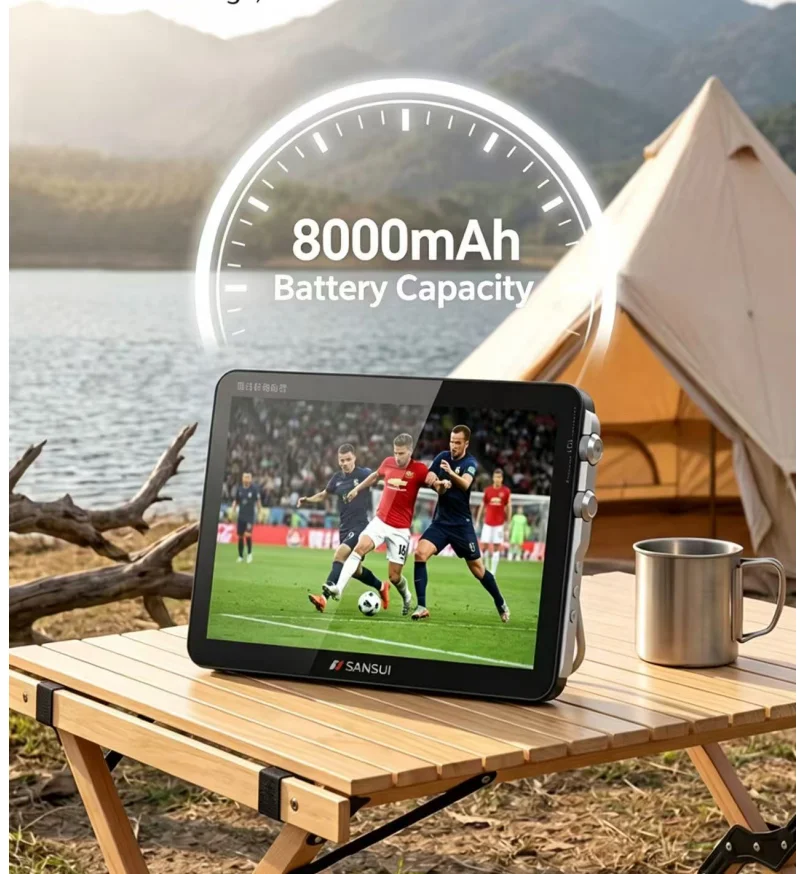 Фото Портативный сетевой смарт-телевизор Sansui K122 с 10,1-дюймовым HD-экраном, Bluetooth-колонкой и подключением по Wi-Fi для дома и улицы №4