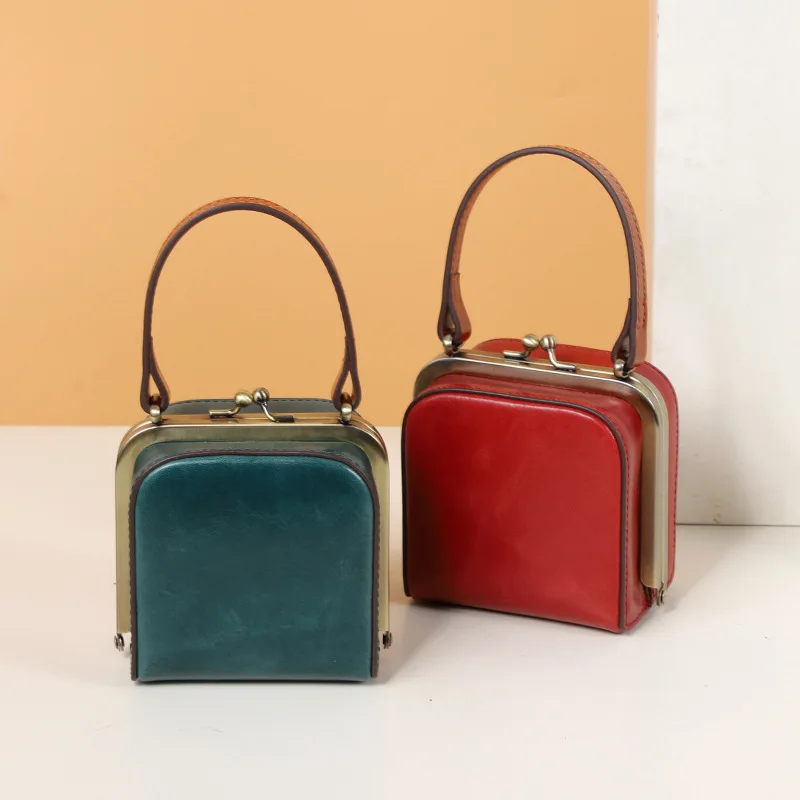 

Mini Bag for Women Genuine Leather Very Small Shoulder Bag Luxury Hasp Design Female Purse Ladies Wallet Vintage Tote Handbag