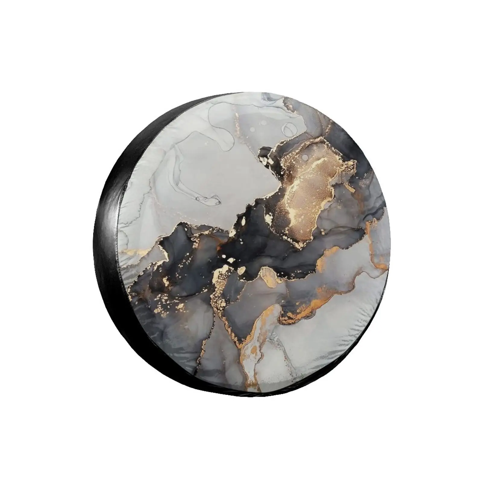 

Черный и золотой мрамор, подарок для любителей кемпинга, запасная крышка для шин для походного автомобиля,