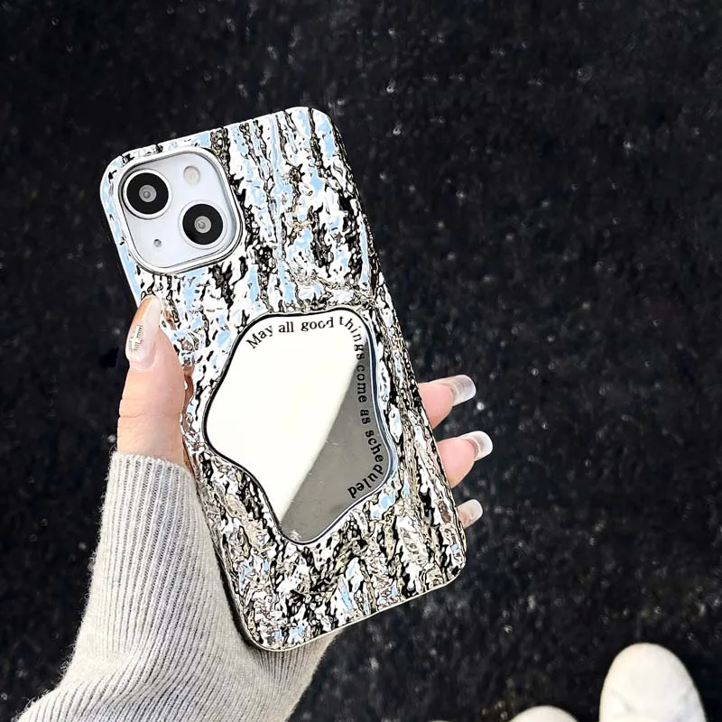 Зеркальный защитный чехол с гальваническим изображением лая для iPhone 11 12 13 14 15 Pro Max