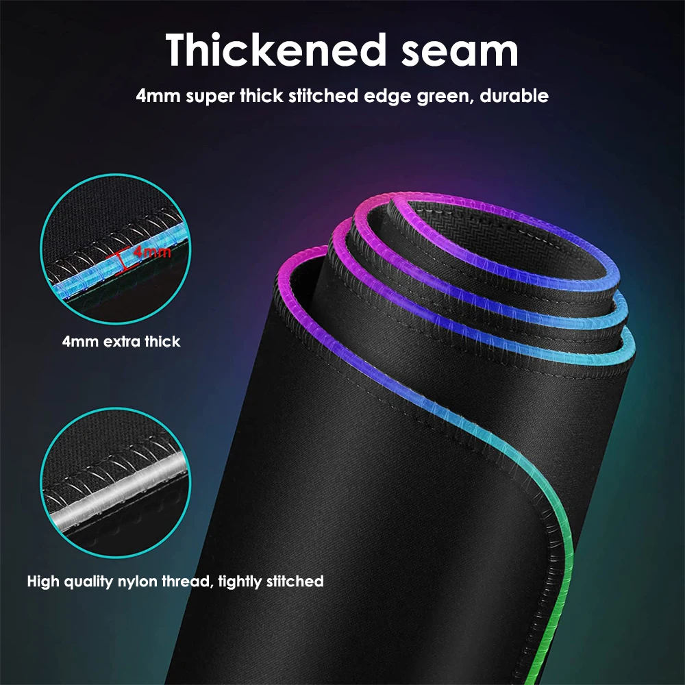 

Large Led Luminous Gamer Desk Mat Rgb Keyboard Pad Waterproof Deskpad Protector Computer Table Surface For Gamers Mouse Pad