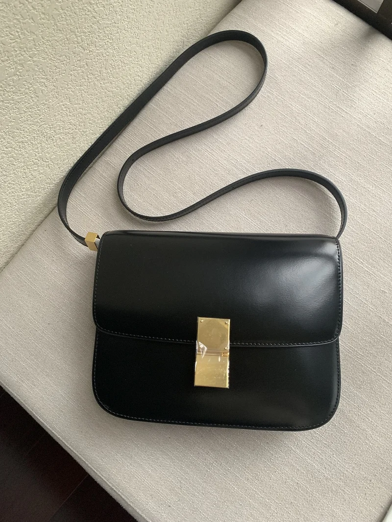 

Shoulder bag with box leather women's bag 2022 new tofu bag small square bag high-end small bag handbag shoulder messenger bag