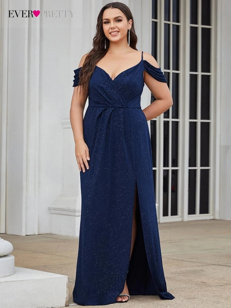 

Plus Size Elegant Evening Dresse Long Slash Neck Short Sleeve Straight Floor-Length Gown 2022 Ever Pretty of Prom Women Dress
