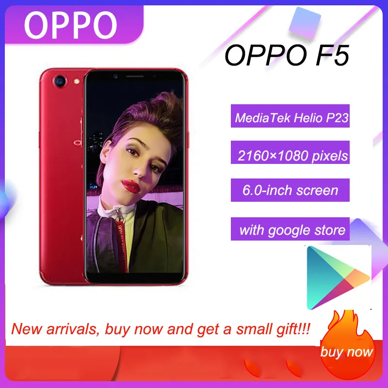 OPPO F5 32GB 4GB RAM 4G LTE Octa-core Rear Camera 13MP 6.0Free shippingHot Sale