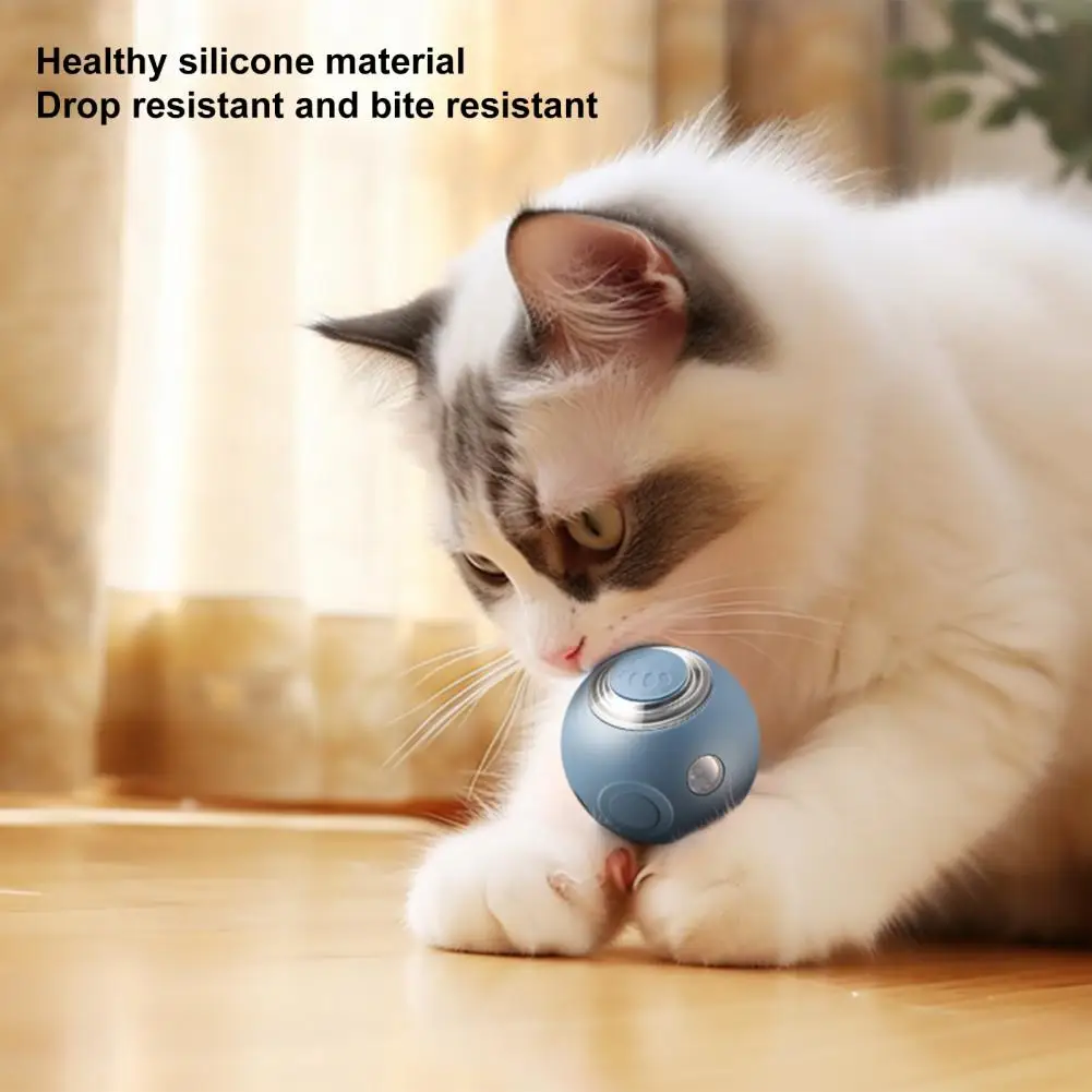 

Automatic Cat Amusement Toy Stimulate Hunting Instincts with Bite Resistant Cat Tease Ball Toy Hidden Charging Port Relieve