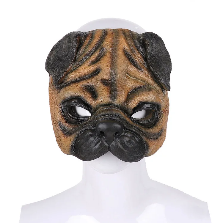 

Halloween Cosplay Props 3D Pug Dog Mask PU Materials