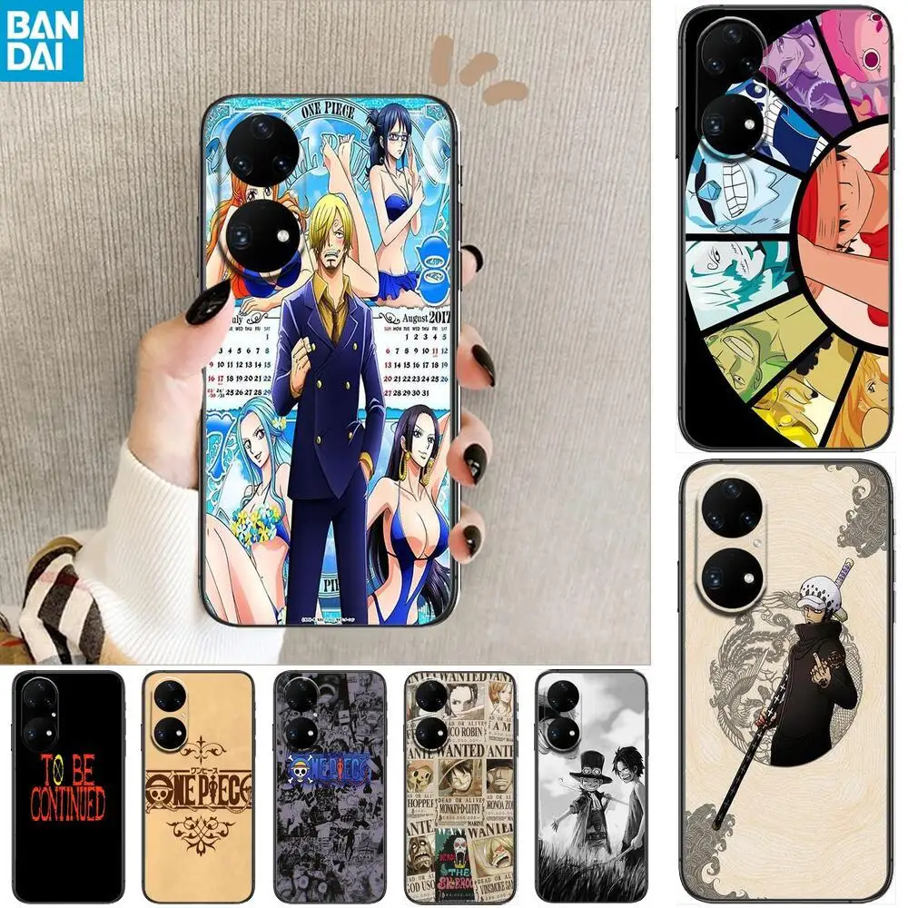 

One Piece Phone Case For Huawei p50 P40 p30 P20 10 9 8 Lite E Pro Plus Black Etui Coque Painting Hoesjes comic fas