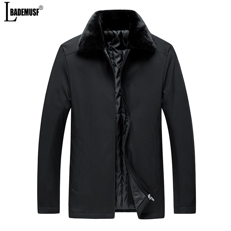 

Парка мужская с флисовой подкладкой, модная однотонная Повседневная Верхняя одежда, с отложным воротником, ветровка, однотонная, Осень-зима