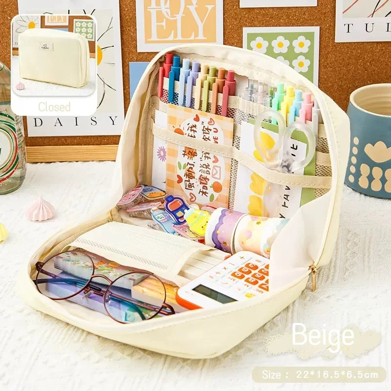 Милый большой вместительный пенал Kawaii косметичка коробка для девочек школьные