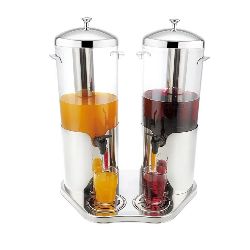 

The latest design 5 liters double-head juicer juice dispenser with faucet