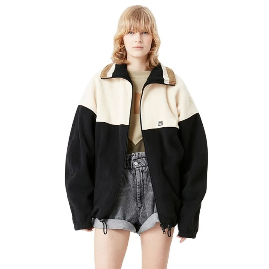 

Женское шерстяное пальто на молнии AW22, повседневное флисовое Свободное пальто с длинным рукавом, зимняя куртка