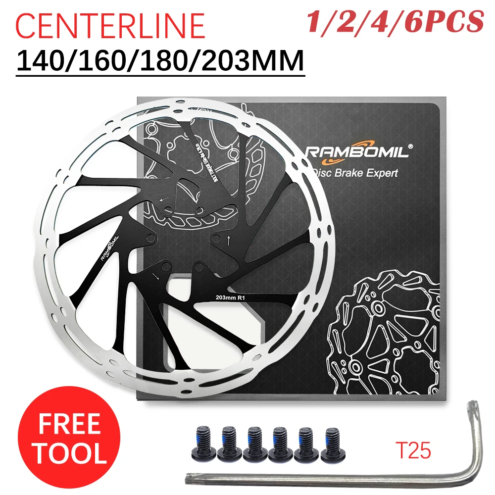 RAMBOMIL Велосипедный тормозной ротор черный центральная линия 140 мм 160 180 203