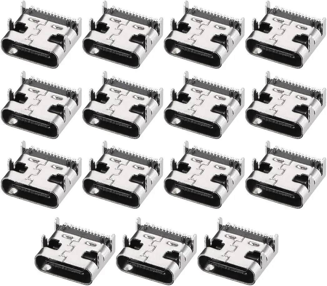 

PCB USB Connector Type-C 3.1 16Pin Female Jack Fast Charging Socket 15Pcs