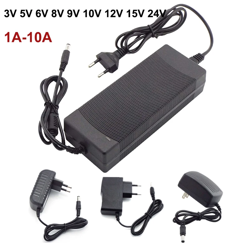 

AC DC 3V 5V 6V 8V 9V 10V 12V 15V 24V Power Supply Adapter 1A 2A 3A 5A 6A 8A 10A WALL Charger for CCTV Camera LED Light a1