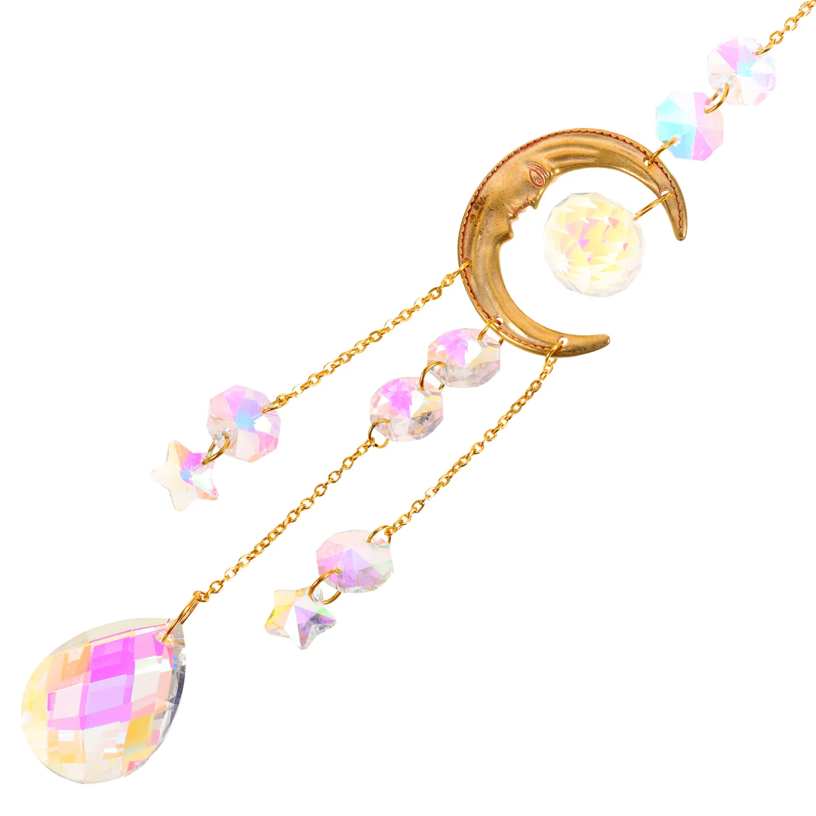 

Crystal Hanging Decoration Woman Gift Set Chakra Prism Suncatcher Wind Chime Crystal Prisms Alloy Hanging Crystals Windows Miss