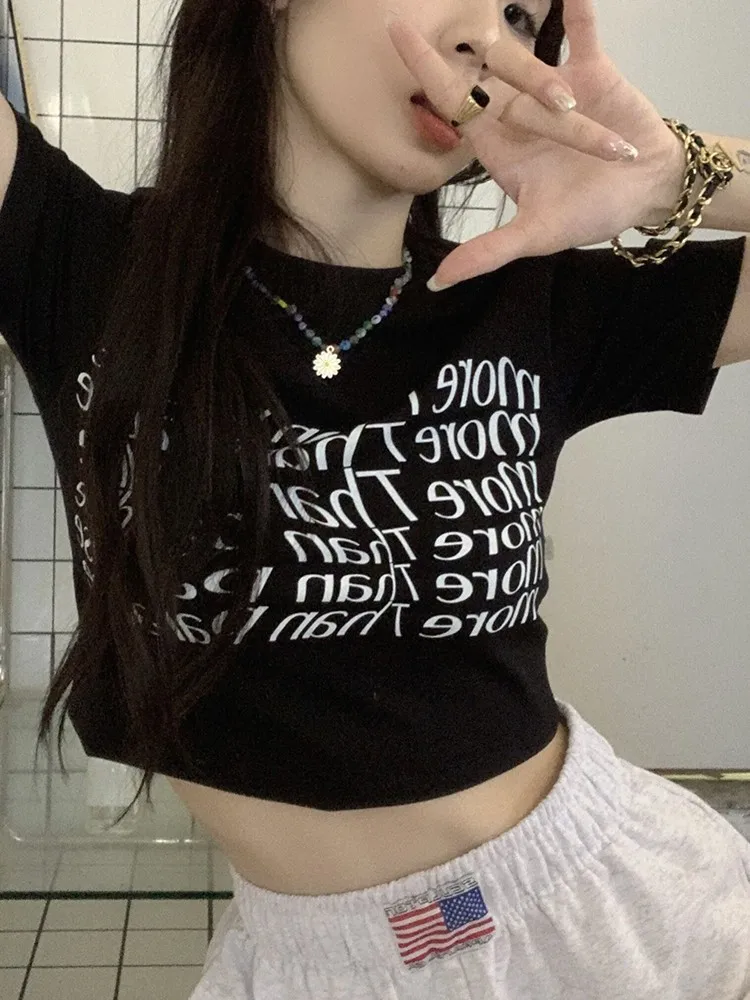 Женская футболка с принтом коротким рукавом и букв |