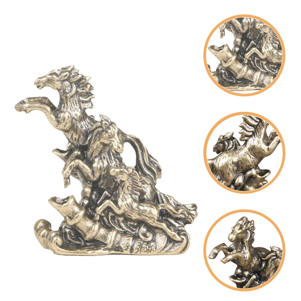 Тысячи лошадей галлопающая фигурка моделирующая медь ремесло латунь винтажная