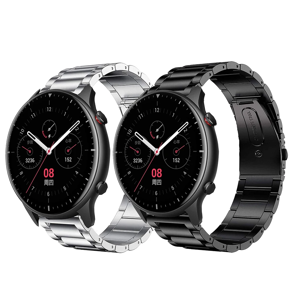 Ремешок из нержавеющей стали для Huami Amazfit GTR 47 мм Pace часы Stratos, браслет-петля для GTR 4 3 Pro 2 2e с инструментом, 22 мм