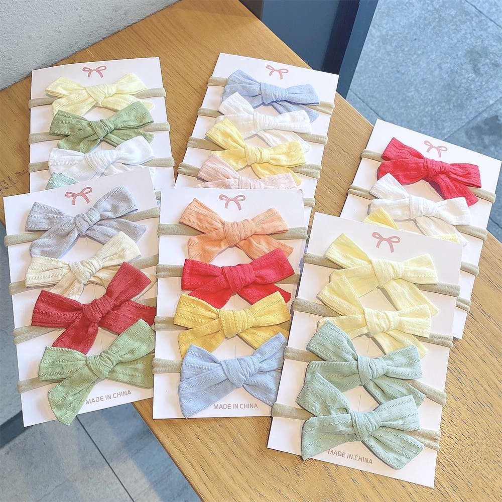 

4PCS/Set Girls Headband Multi Colors Bow Knot Head Bandage Kids Toddlers Headwear Hair Band Infant Baby Hair Accessories