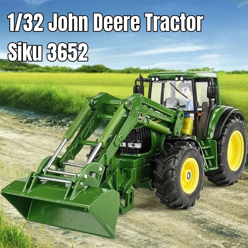 

1/32 John Deere Tractor Siku 3265 Trailer Toy Car Farm Agricultural Model Truck Diecast Alloy Engineering Miniature Gift for Boy