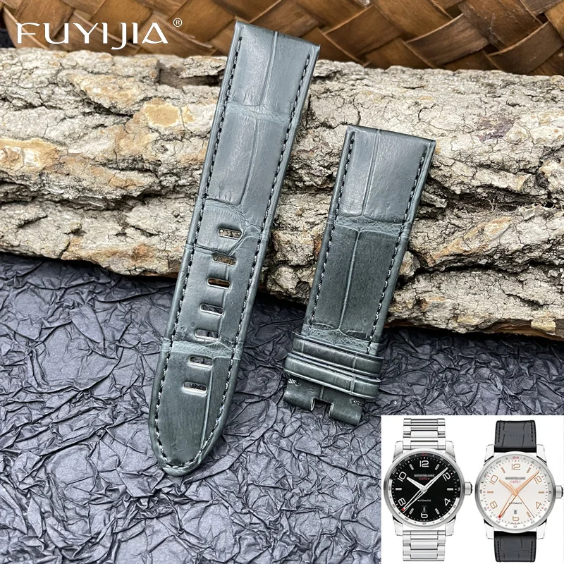 

FUYIJIA Alligator Strap MONT-BLANC TIMEWALKER Watch Band 20MM 21MM 22MM Genuine Leather Belt Custom Crocodile Skin Watchbands