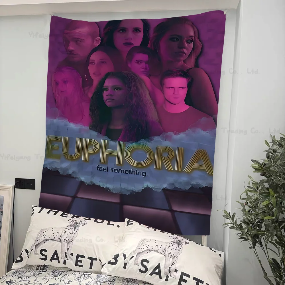 Euphoria TV Series Аниме Гобелен Хиппи Цветочные Настенные Ковры Декор Общежития Дешевые