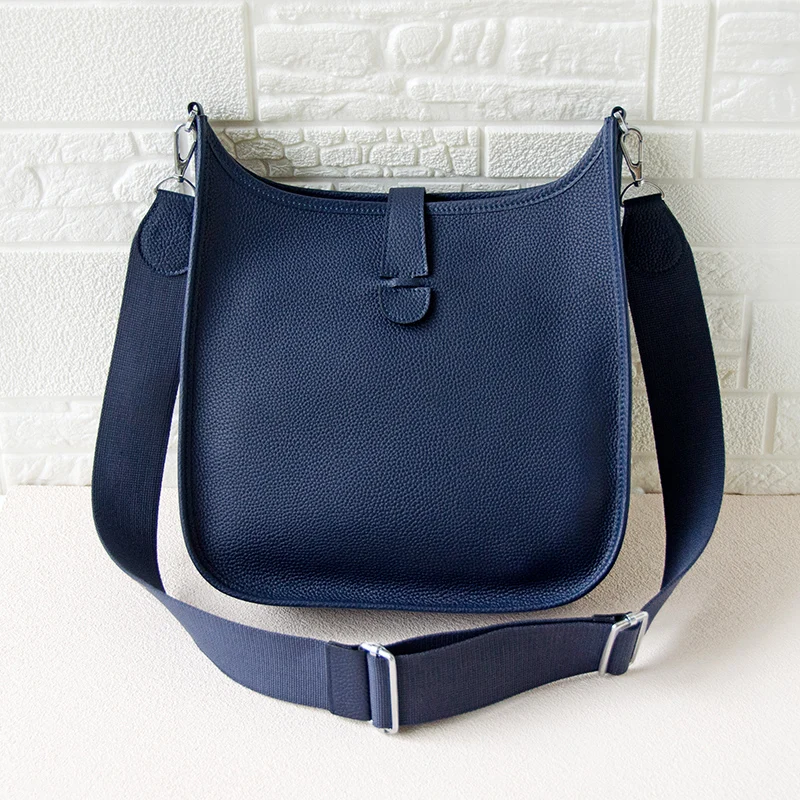 

Blue Quality Plus Natural Casual Classic Calfskin Top Men Size Crossbody Square Bag Minimalist Bags Women Common Navy