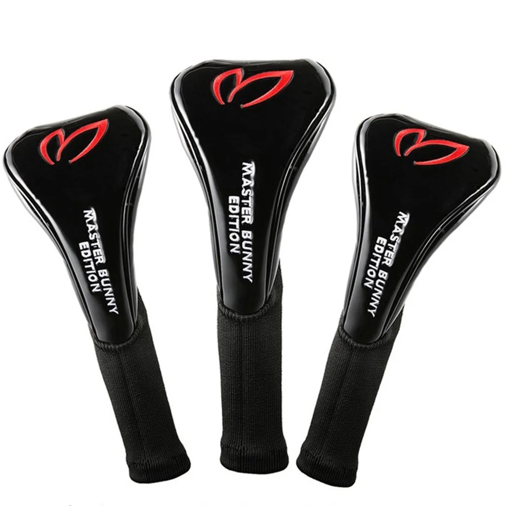 

Golf Woods Clubs Headcovers Set 1# 3# 5# Driver Head Cover Black Red