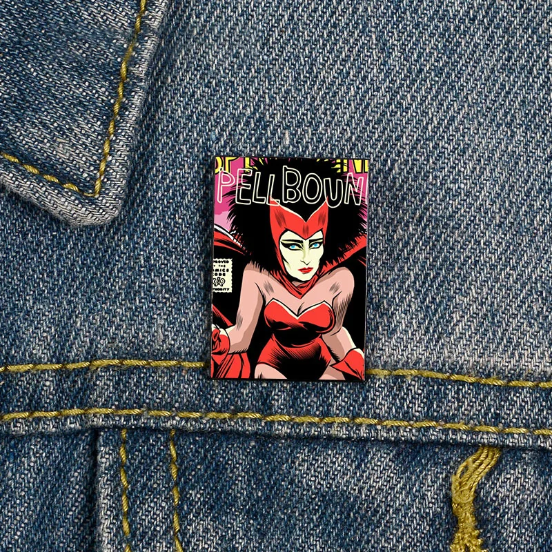 

Fashion Punk Super Friends Printed Custom Funny vintage Brooches Shirt Lapel teacher Bag Cute Badge Cartoon pins for Lover Girl