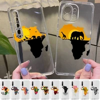 africa map geography painted phone case for redmi note 5 7 8 9 10 a k20 pro max lite for xiaomi 10pro 10t