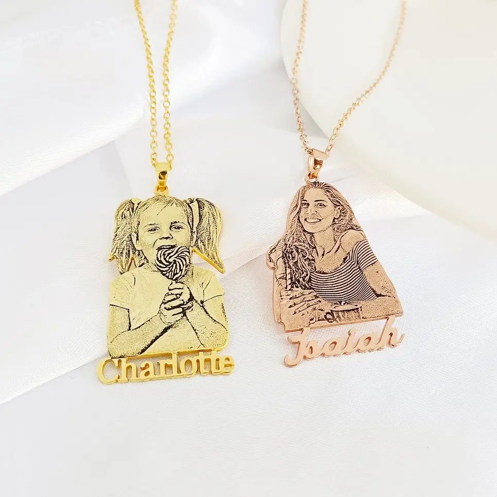 Женское Ожерелье из нержавеющей стали с кулоном и именем