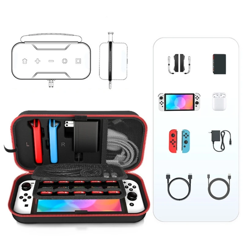 

Portable Storage Solution for Gamers Shock-absorbing Scratch-resistant EVA Organiser Bag for Switches OLED Console