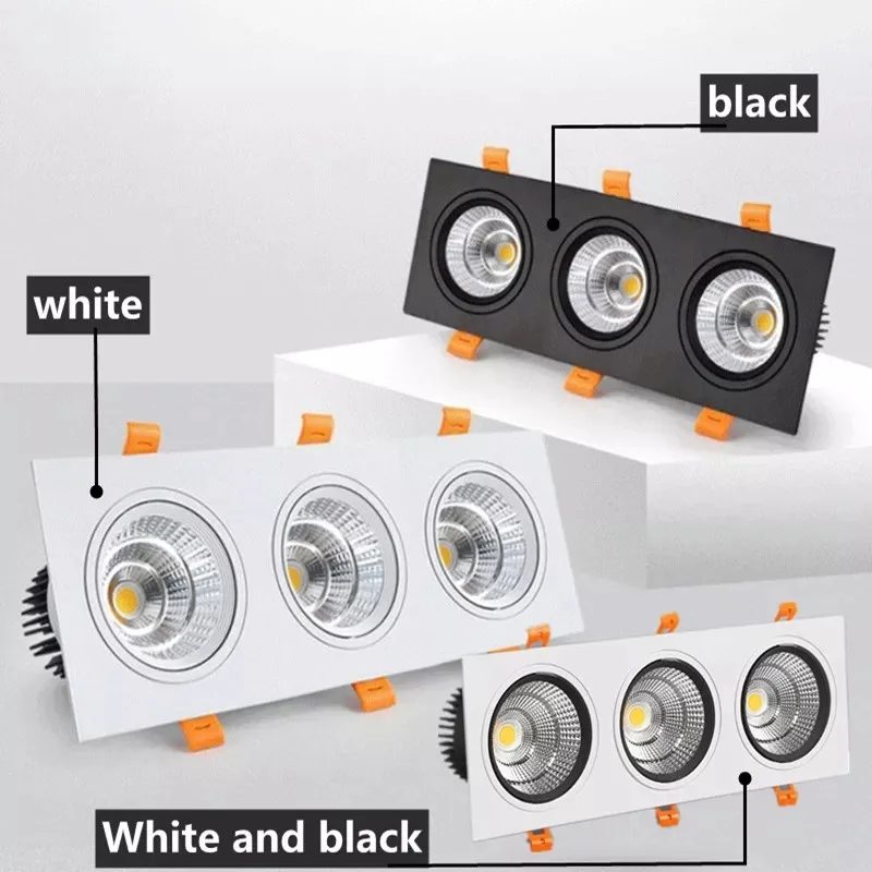 Квадратные встраиваемые светодиодные светильники COB с регулируемой яркостью 7 Вт