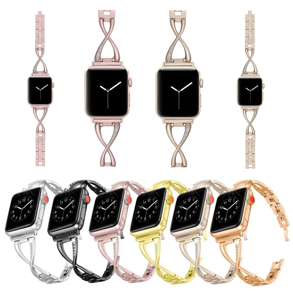 

For Apple Metal Strap For Apple Watchse/Type 654X Diamond Alloy, Smart Watch, Stainless Steel Strap Quick Release Strap Jewelry