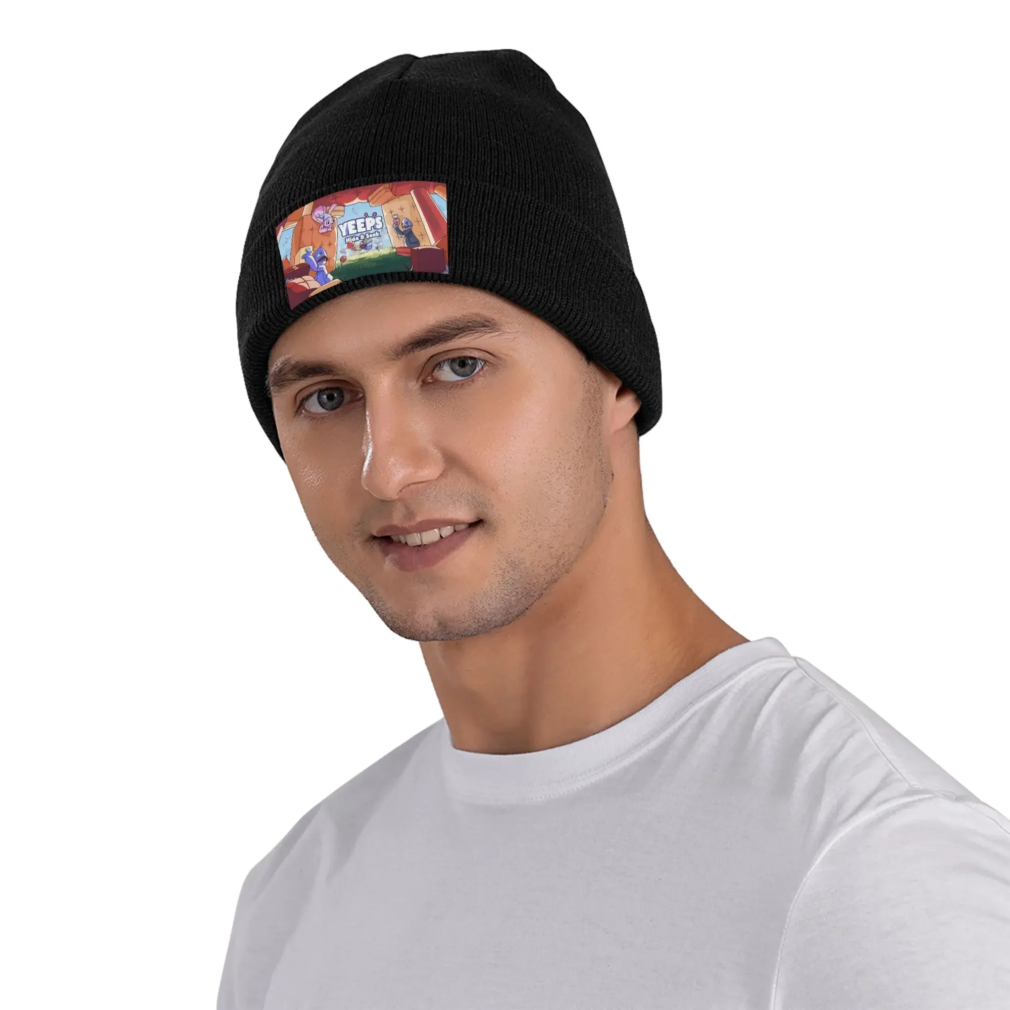 Фото Yeeps Hide and Seek зимние шапки Skullies, теплые осенние вязаные шапки, шапки для женщин и мужчин №2
