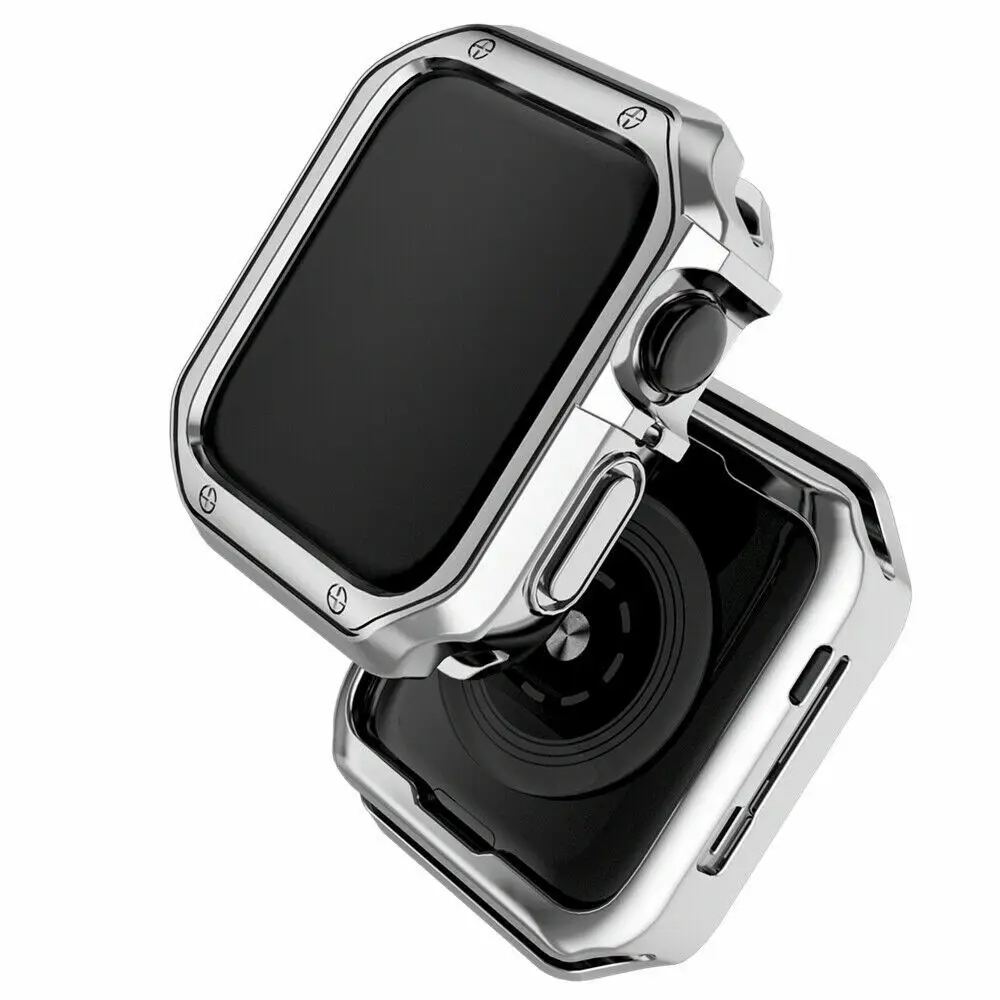 Modification Kit Stainless Steel Glossy Metal Band + TPU Armor Case For Apple Watch Ultra 8 7 6 5 SE2 Mod Set Cover Strap