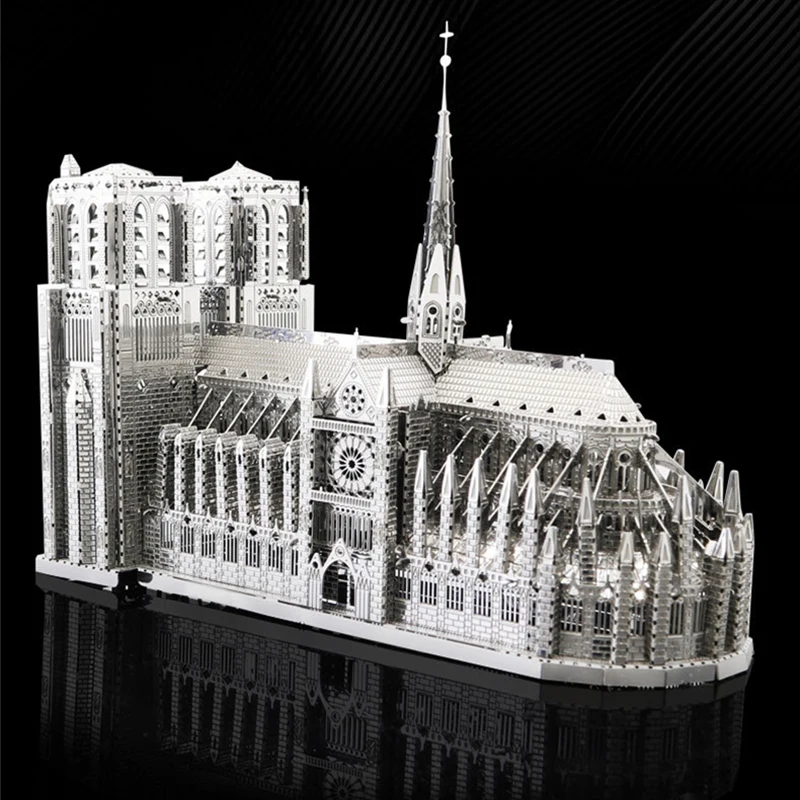 

3D Metal Puzzles Jigsaw Notre Dame Cathedral Paris DIY Model Building Kits Assembly Toys for Adults Birthday Gifts