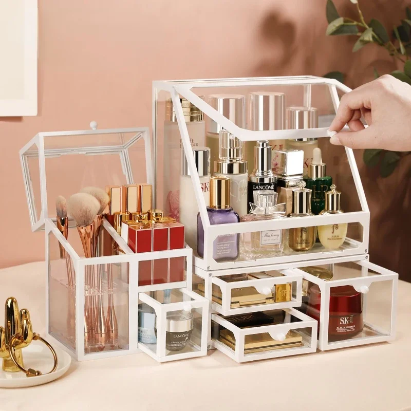 Многослойный разделитель коробка для макияжа хранения кистей прозрачная