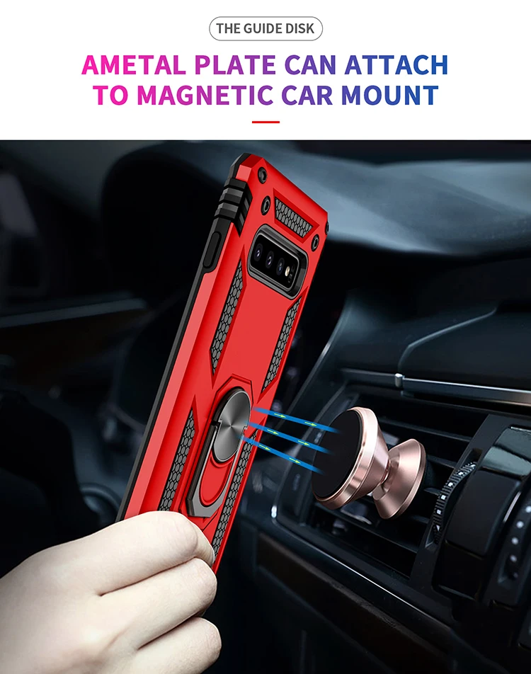Armor Shockproof Phone Case For Samsung Galaxy S7 S8 S9 S10 S10E Plus Note 8 9 10  S20 FE Ultra A6 A7 A8 A9 2018 Lite Ring Cover