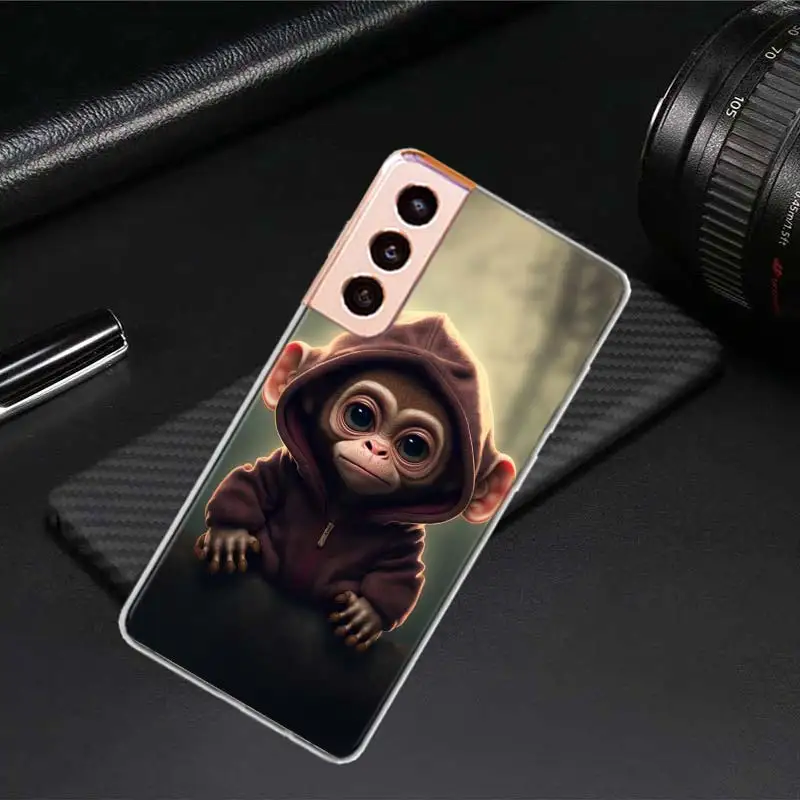 Чехол для телефона Monkey Frog Pig Cow Bird Cat Animal Samsung A16 A05S A15 A25 A35 A55 Galaxy S8 S9 A70 A50 A40 A30S A20E A20S M12