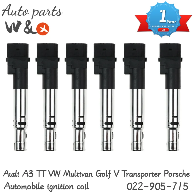 

Автомобильная Катушка зажигания для Audi A3 TT VW Multivan Golf V Transporter Porsche 022905715 022905715B 95560210105 0986221051