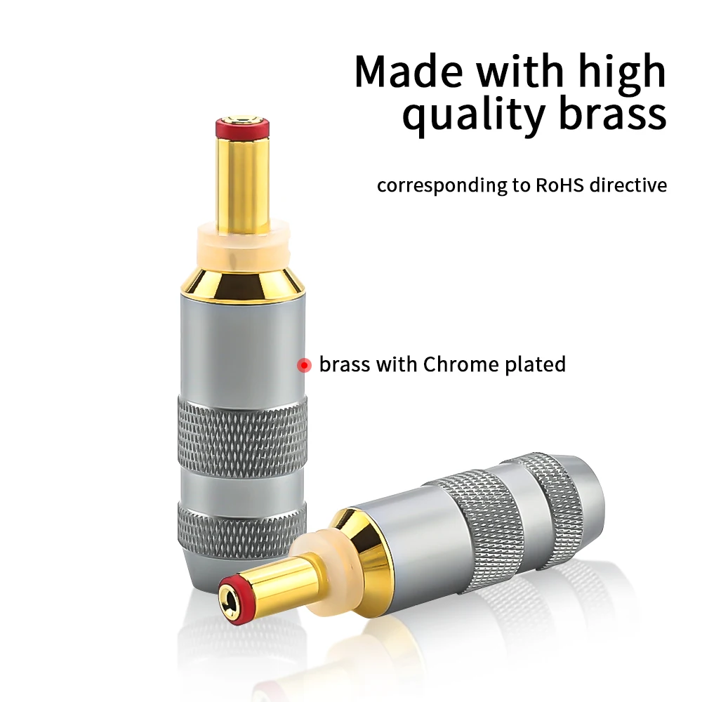 

New Audiocrast 24K Gold Plated DC Power Plug Connector for Hi End Audio Grade HIFI DC2.1 Plug