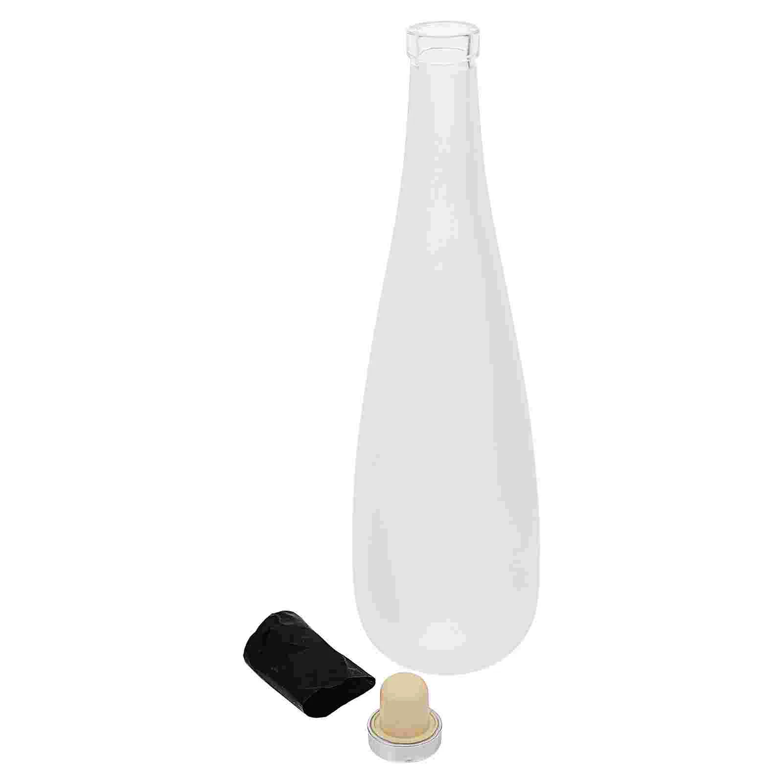 

Empty Glass Bottles with Stoppers Frosted Bottles Bottles Glass Bottle for Drinks ( White ) 500ML